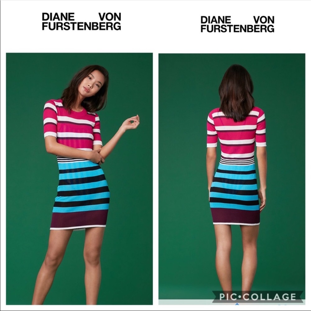 🌻 Diane Von Furstenberg Ribbed Knit T-shirt Dress
